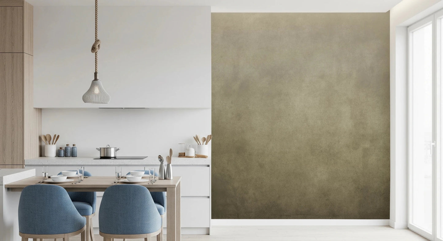 Minimal dining room styled in Dirty Paper Ombre Tobacco Wall Mural texture