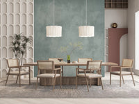 Dining room styled using Dirty Paper Pool wall mural with subtle texture, GD9235