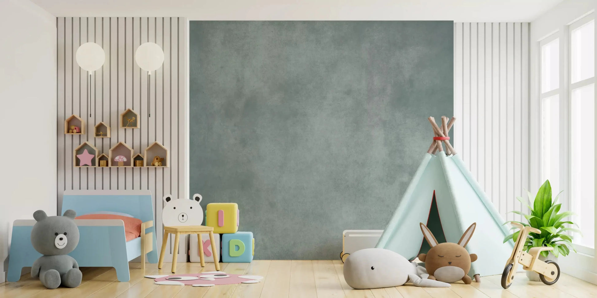 Dirty Paper Pool wall mural featuring calm blue surface with light variation, GD9235