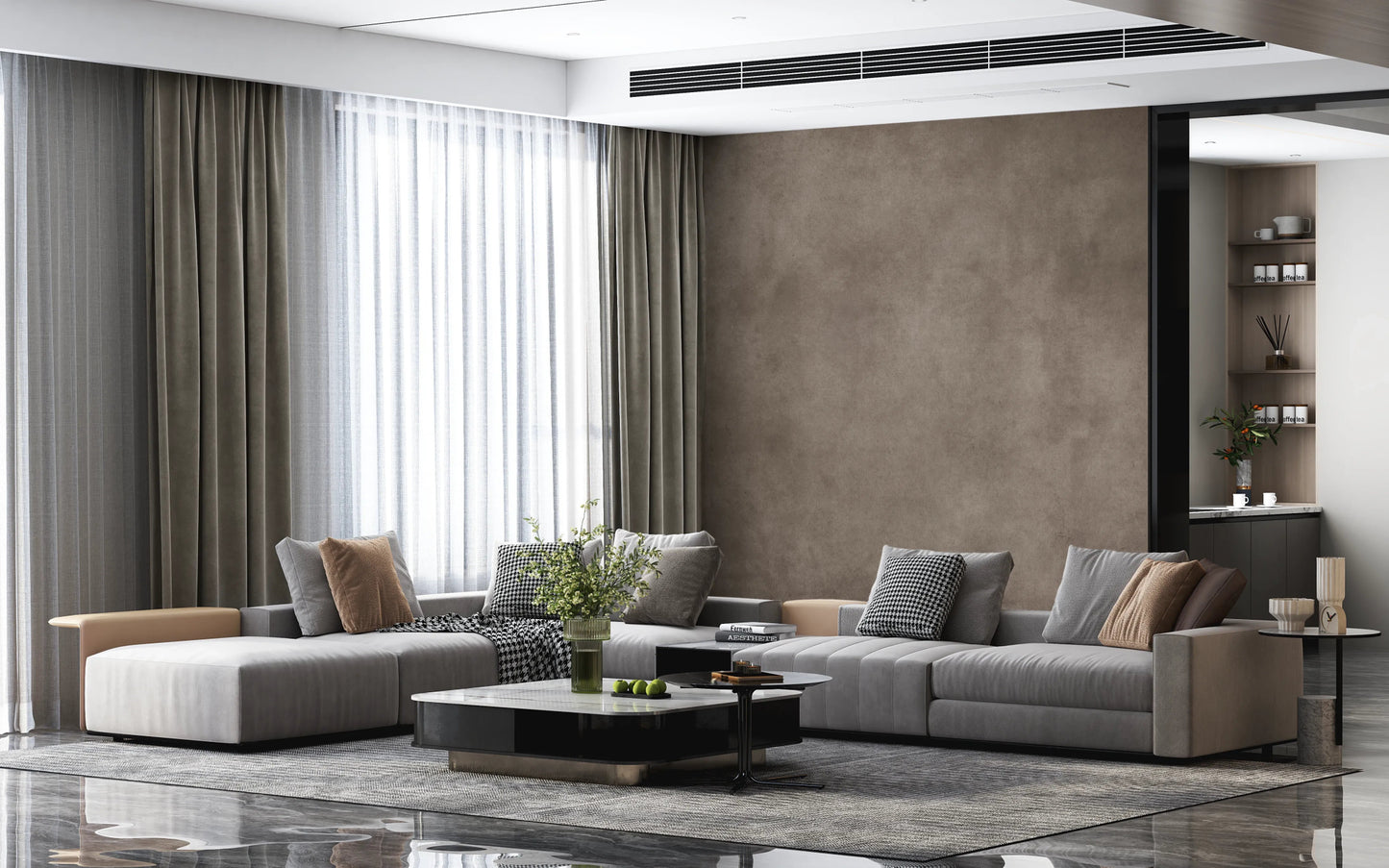 Dirty Paper - Taupe Wall Mural