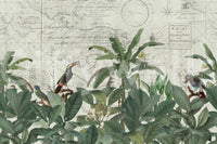 Dark floral wallpaper for tropical interiors

