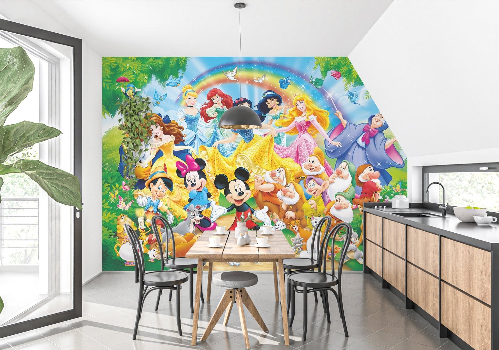Whimsical Disney dynasty mural for family rooms
