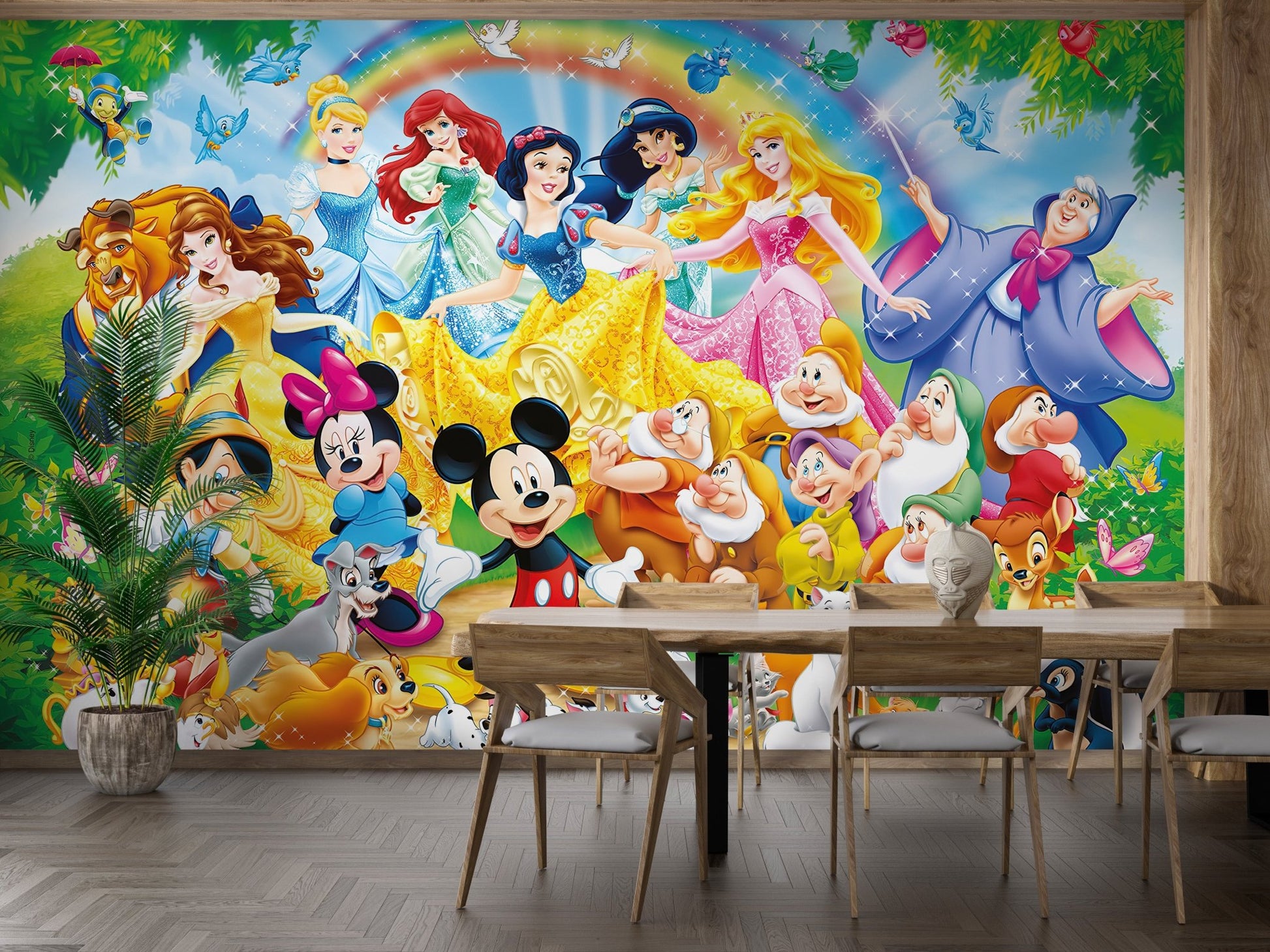 Iconic Disney dynasty wall mural for lively spaces
