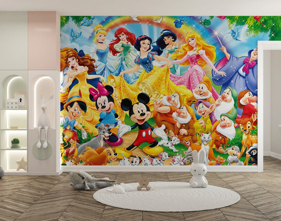 Disney animated dynasty wall mural for kids, B615