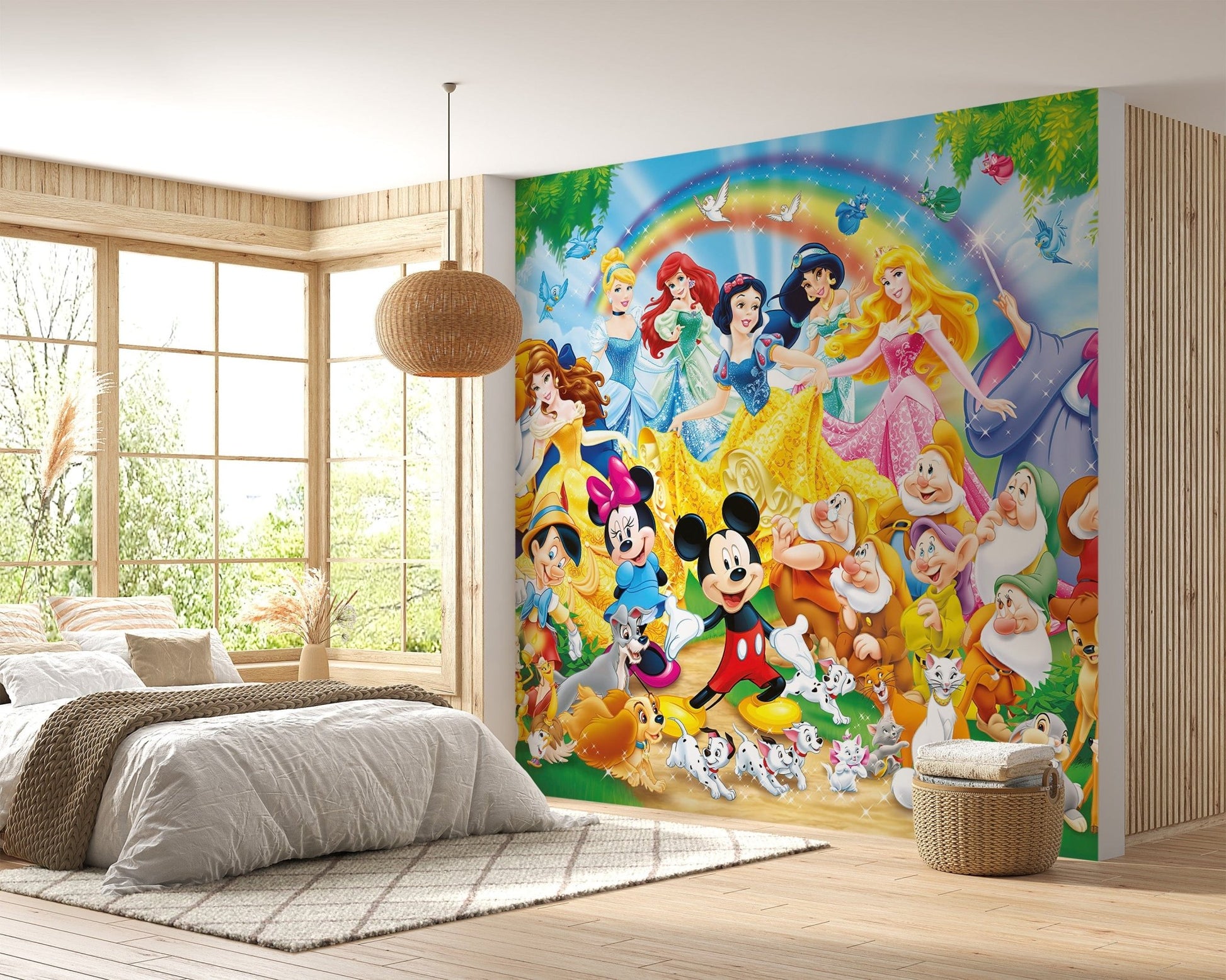Vibrant Disney dynasty-themed mural for walls

