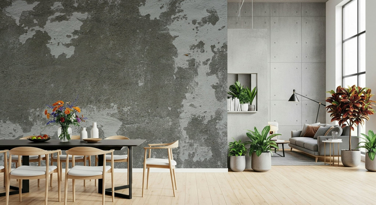 Texture detail of the distressed concrete wall mural.