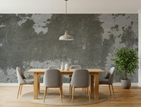 Grey distressed concrete mural in an urban loft.