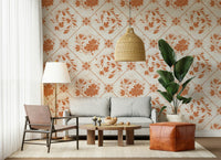 Distressed Floral Squares Wallpaper⁠