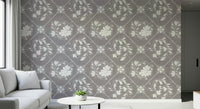 Sophisticated floral wall covering for a contemporary guest suite