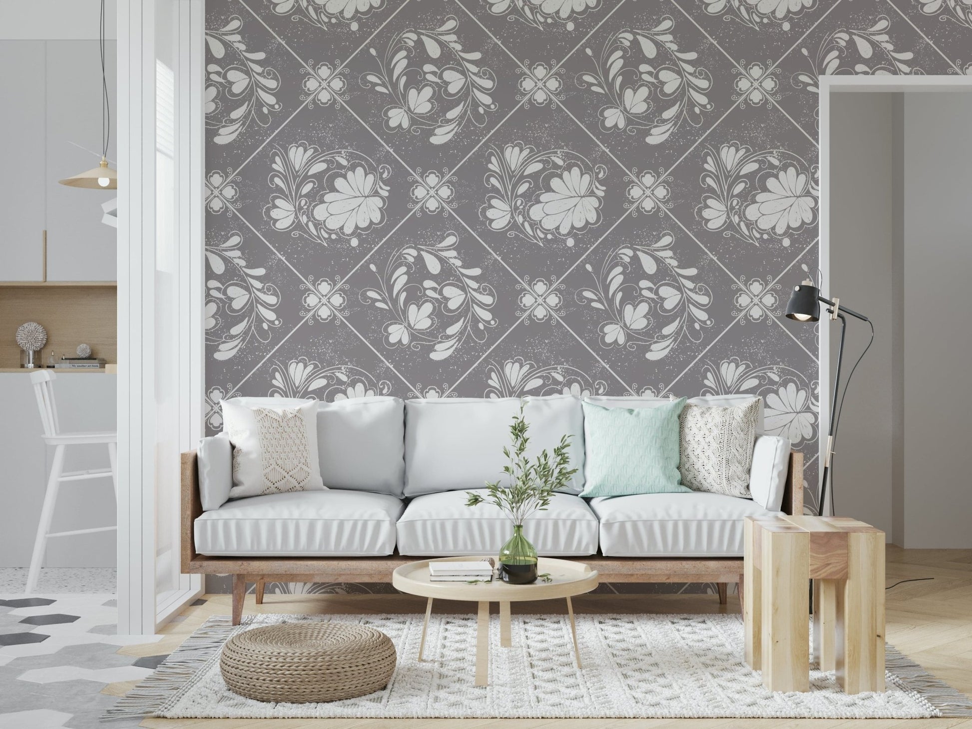 Earthy toned floral wall art for an inviting entryway space