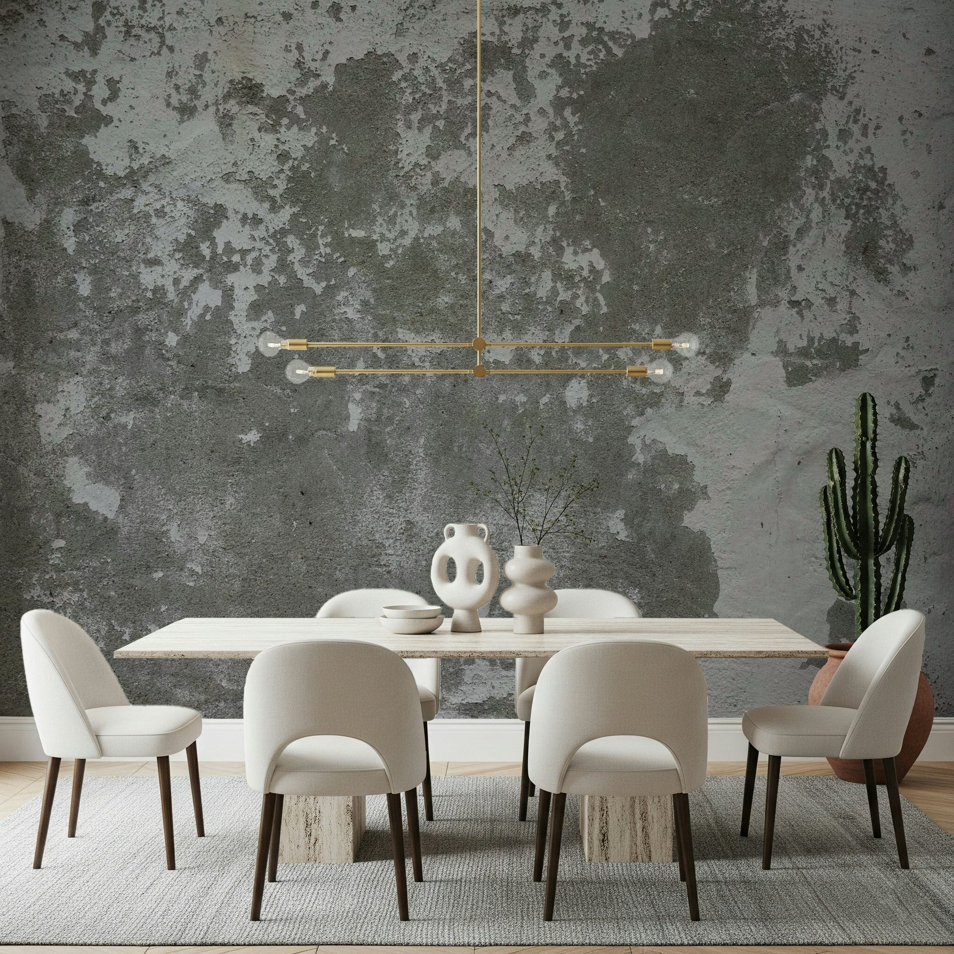 Applying the Distressed Wall peel and stick wallpaper., GD6060