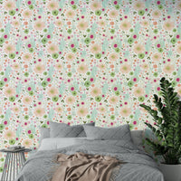 Nursery wallpaper with gentle florals

