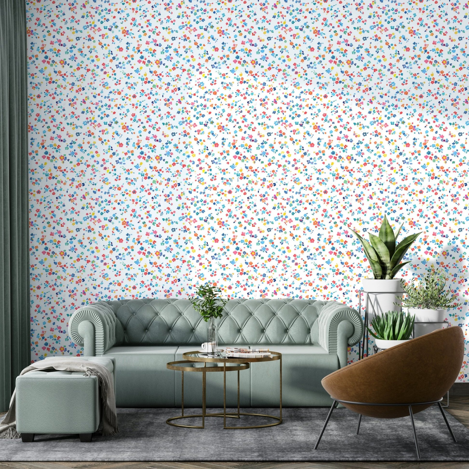 Fun floral wallpaper for walls

