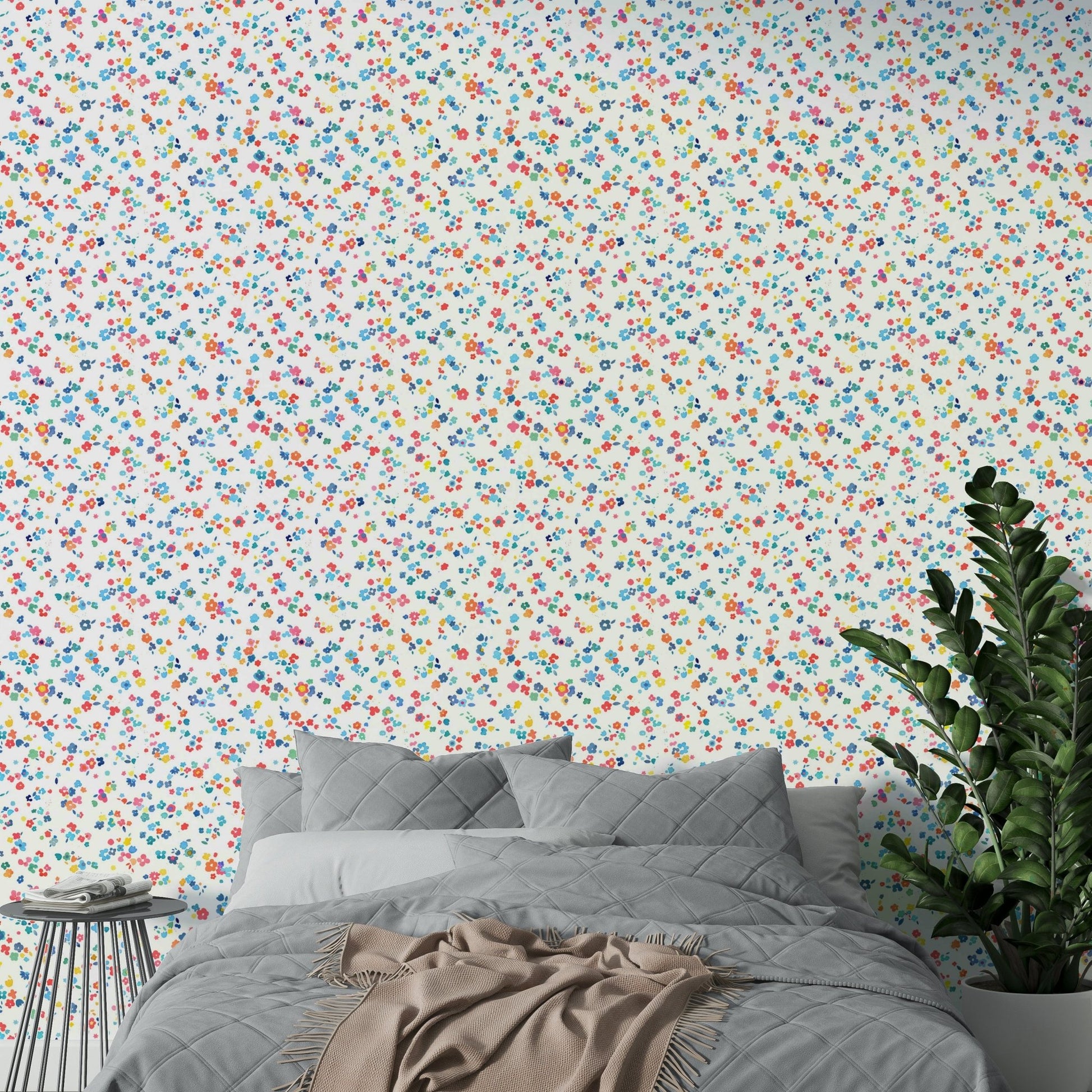 Ditsy multicolor flower print

