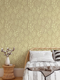 Nature-inspired yellow mushroom wallpaper with ditsy design. RNM30
