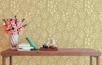 Sophisticated ditsy mushrooms yellow wallpaper for modern decor. RNM30
