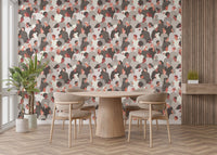 Abstract diverse faces pattern wall mural, B348