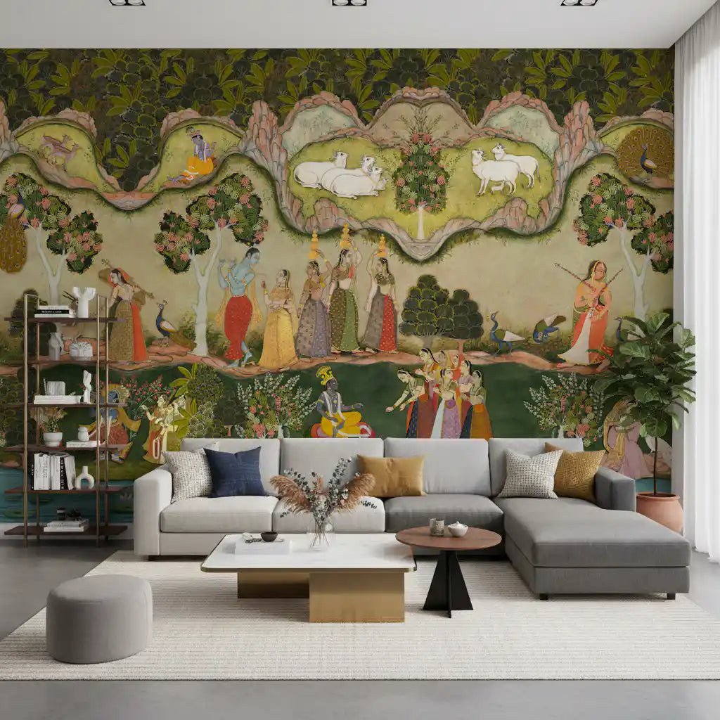 Flowering trees and sacred animals appear in Serenade mural, GD8967