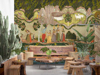Indian hillside artwork shapes the Garden Serenade wall mural, GD8967