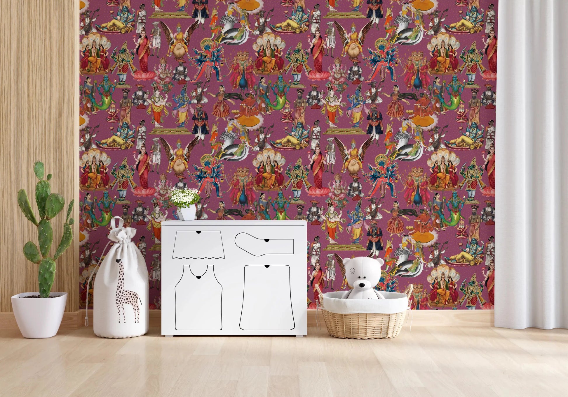 Divine Indian Pantheon Wall Mural