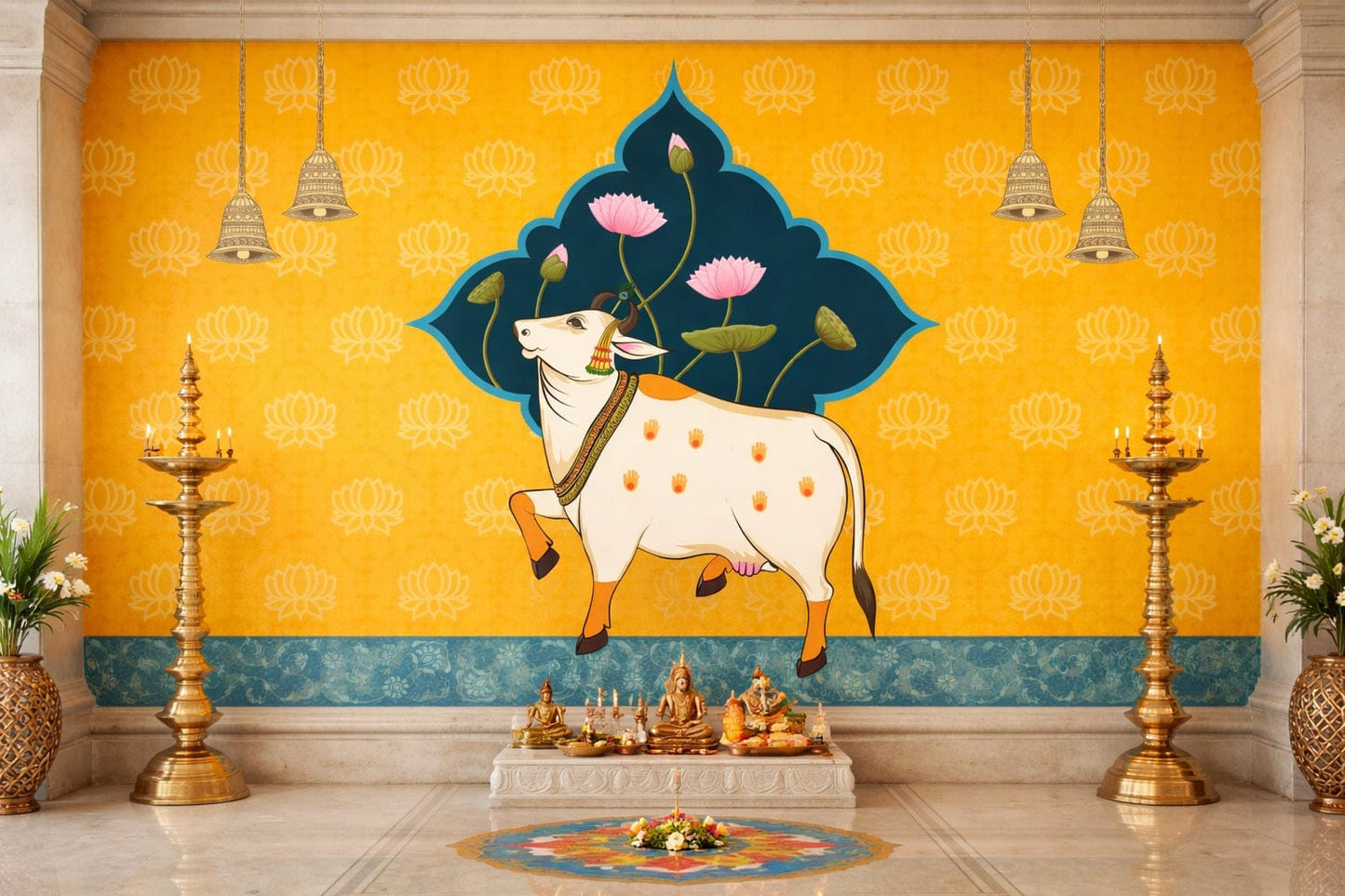 Divine Lotus Pichwai Wallpaper