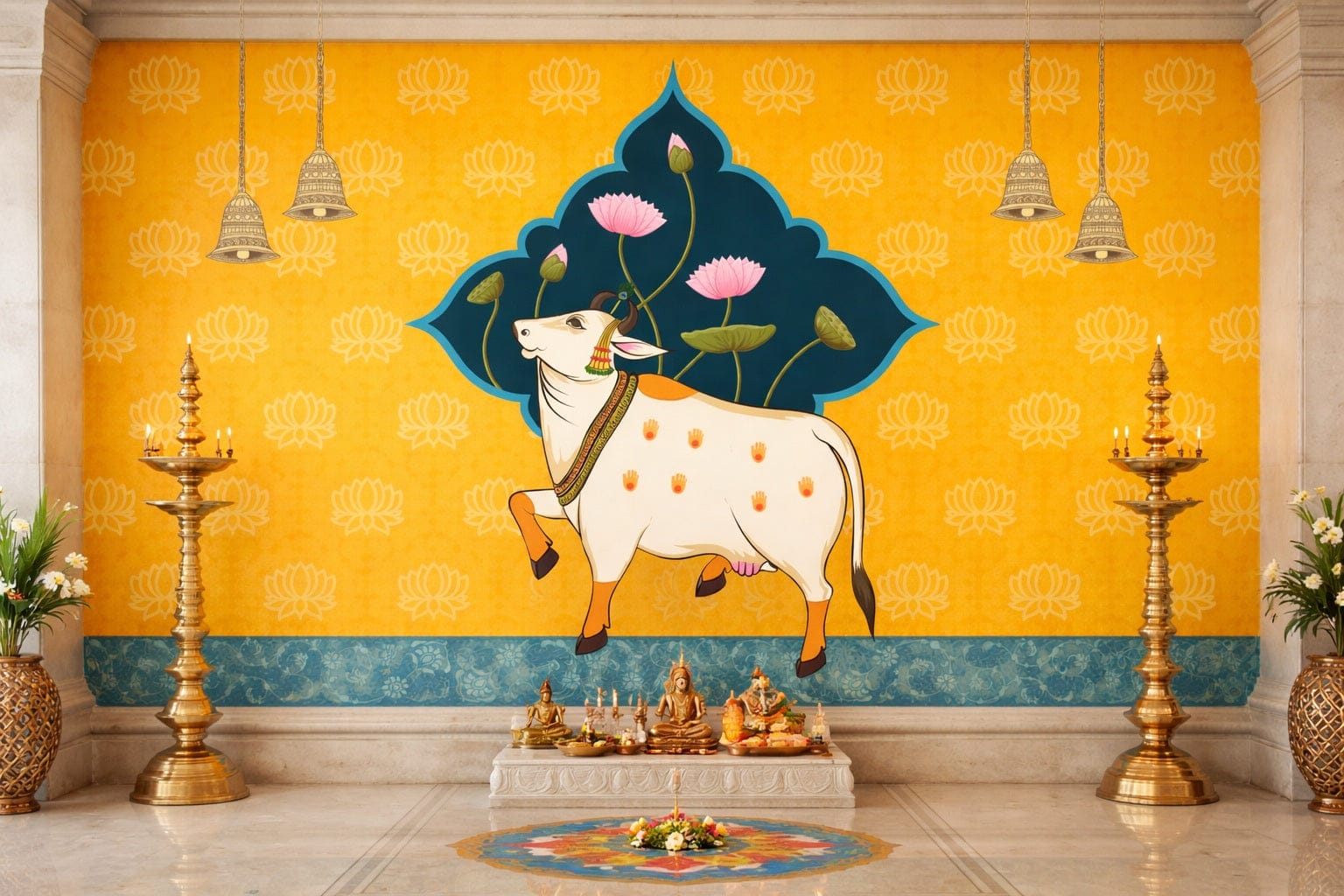 Divine Lotus Pichwai Wallpaper