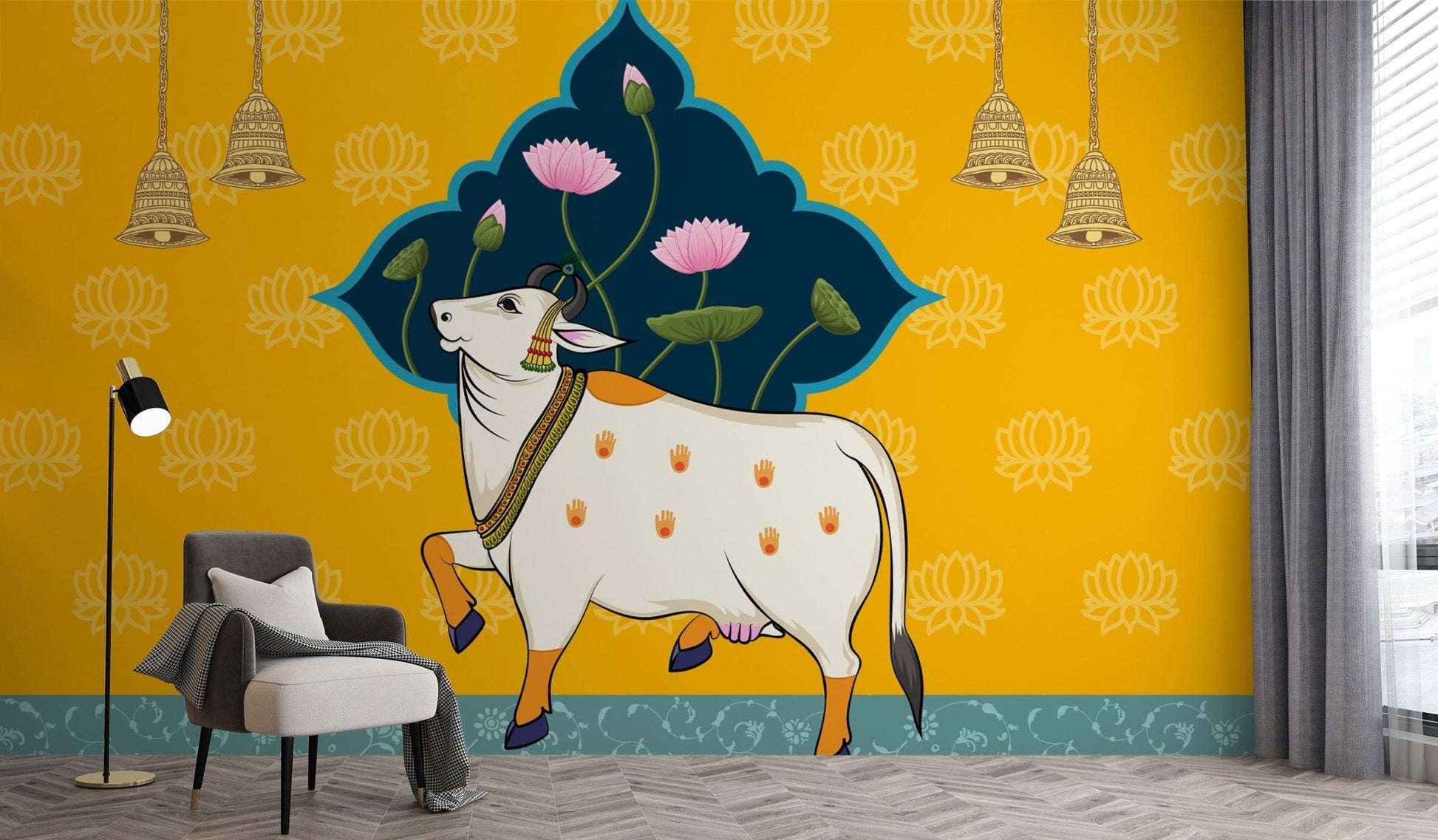 Holy Cow Temple Pichwai Mural