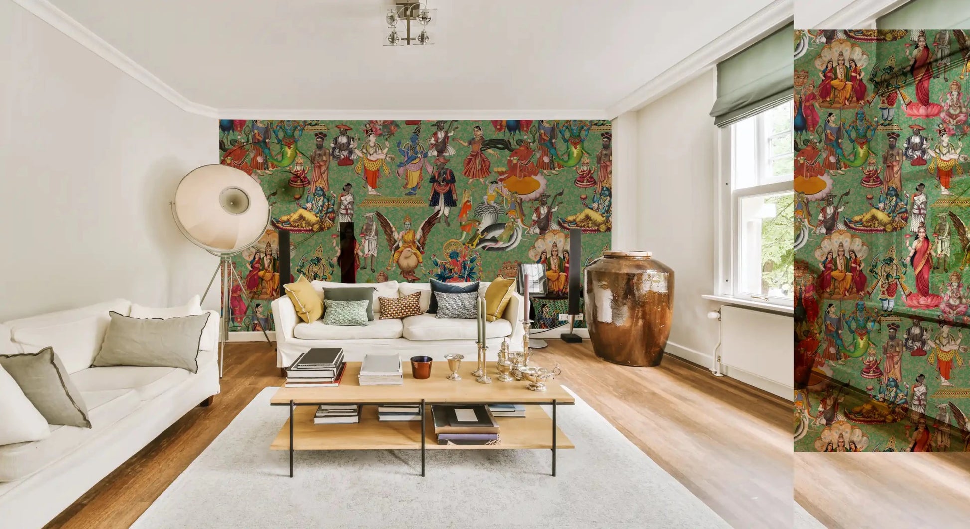 Divine Pantheon: A Tapestry of Hindu Deities Wall Mural