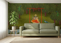 Spiritual theme wall mural for a peaceful bedroom feature wall