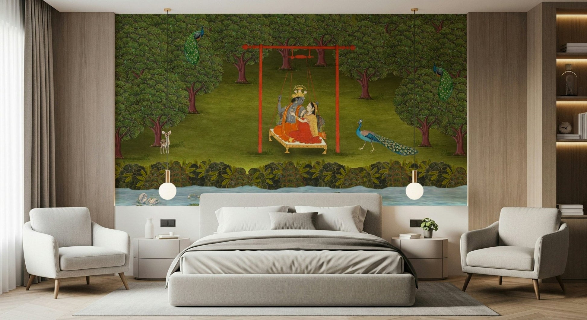 Modern apartment interior with Divine Swing Serenity Wall Mural