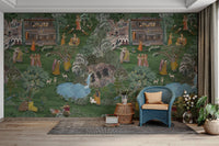 Traditional Vrindavan themed wallpaper

