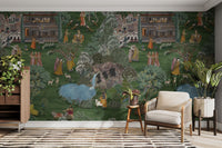 Peaceful Vrindavan divine wall design

