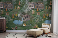 Radha Krishna in Vrindavan wall mural

