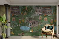 Calm Vrindavan mural for home walls

