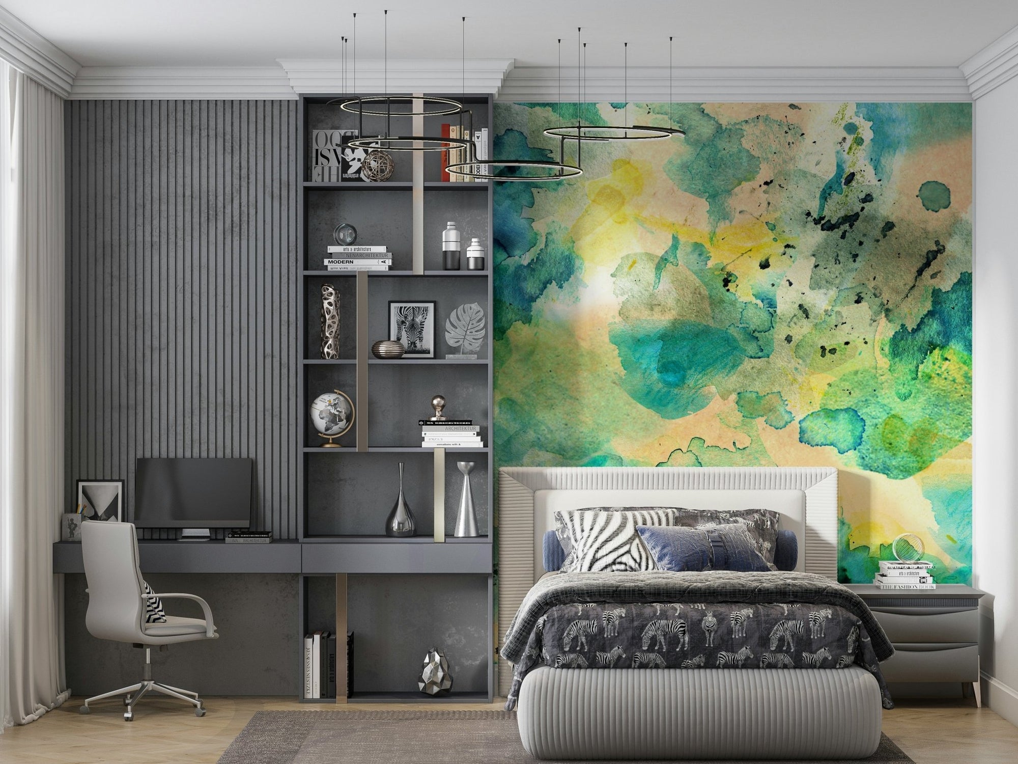 A beautiful scuba diving wallpaper mural with coral reefs., GD5360