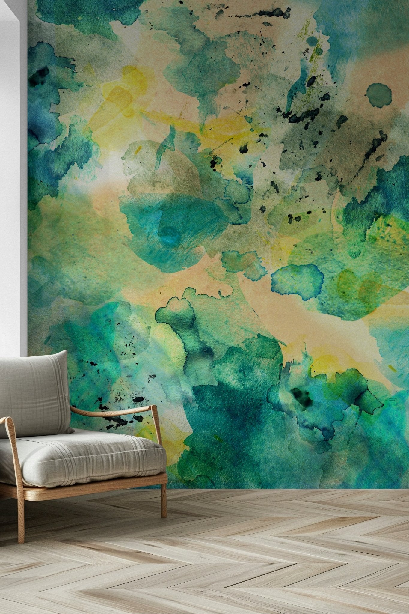 A contemplative marine life wallpaper mural for a feature wall.