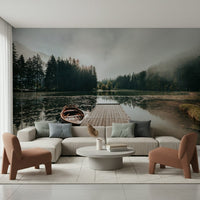 A serene flowing design wall mural for your decor.