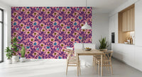 Dining room warms to a brighter tone with this floral linework wallpaper⁠GD9561