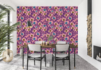 Across the dining area, coral roses and blue wings cover this wallpaper
GD9561