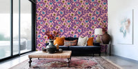 The lounge gains lift from this Pink Dog Rose Butterfly wallpaperGD9561