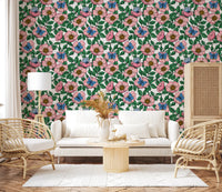 Deep green foliage layers behind every blossom on the Pink Dog Rose wallpaperGD9560