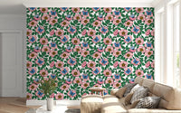 Bright blue butterflies rest among green leaves on this Dog Rose Butterfly wallpaperGD9560