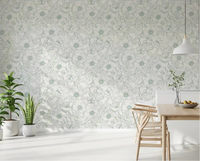 Breakfast nook lightens with the soft green linework wallpaper⁠GD9562