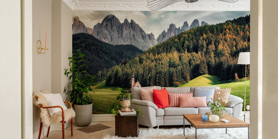 Dolomite Vista Wall Mural showing sharp Italian peaks GD5019