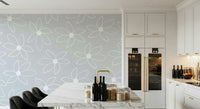 A serene subtle floral wall mural for your decor.

