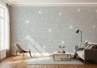 A classic soft floral wallpaper for walls.

