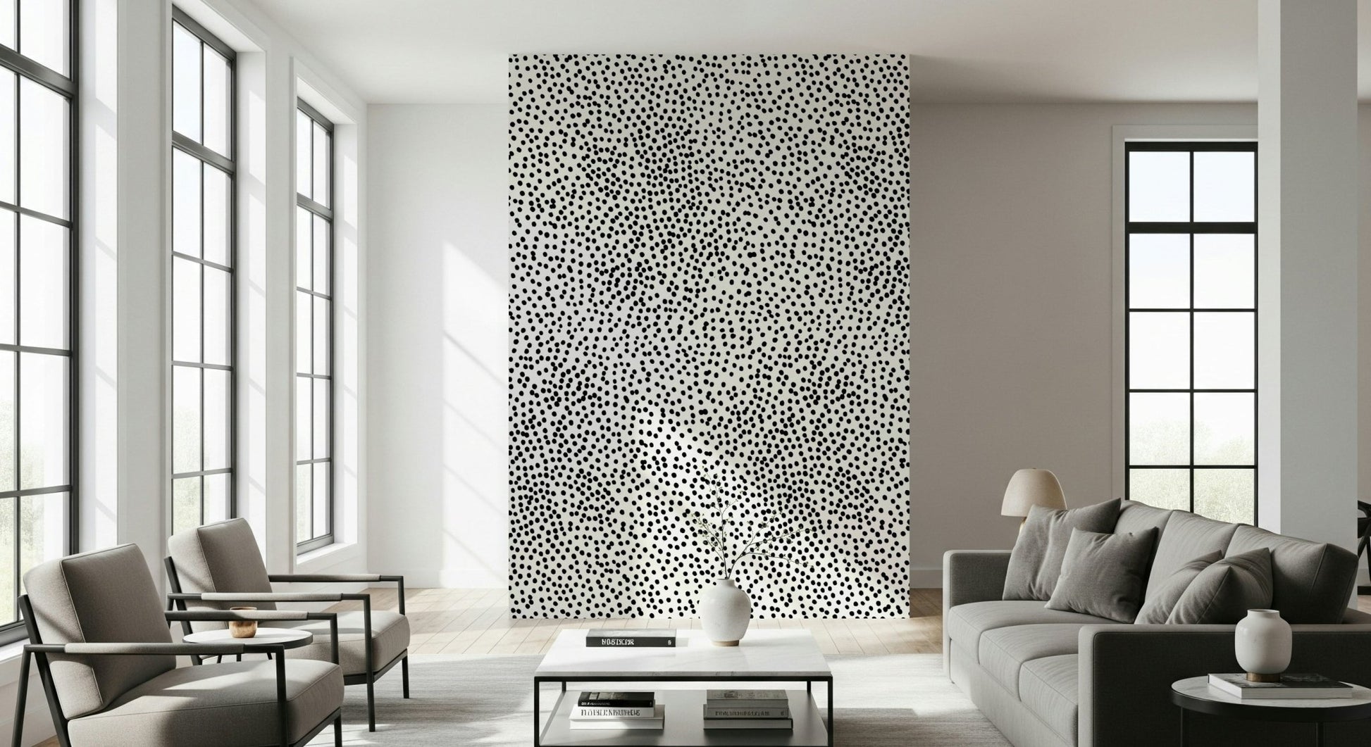 Detailed view of the fun scattered dots in the Wall Mural.