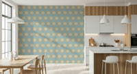 Soft beige and gold suns of Dotted Diamonds Wallpaper.