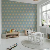 Geometric dot and sun design of the Dotted Diamonds Wallpaper.