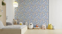Wallpaper mural with dove blue feathers

